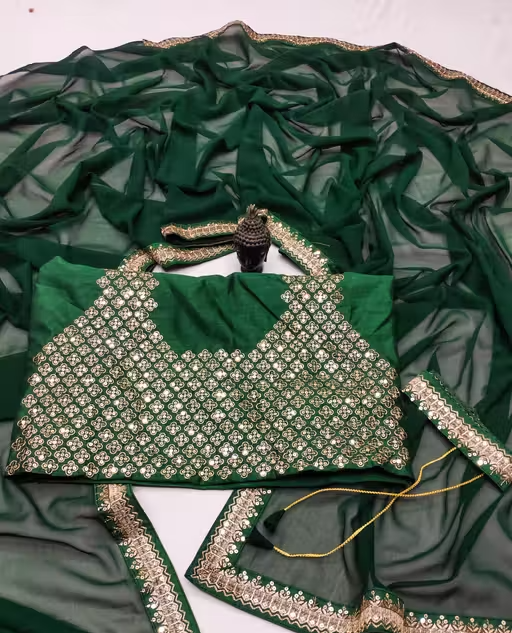 Fency Disener Georgette Pretty Sarees With New Fency Border With Blouse Piece.