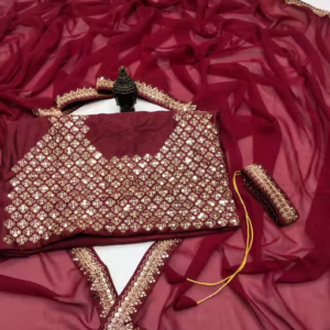 Fency Disener Georgette Pretty Sarees With New Fency Border With Blouse Piece.