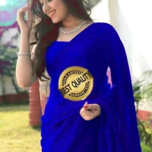 plain Georgette saree for womens