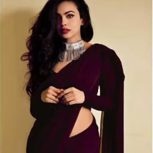 plain Georgette saree for womens