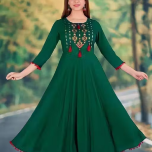 Women Embroidered Rayon Anarkali Kurta