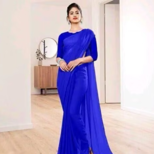 plain Georgette saree for womens