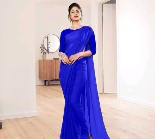 plain Georgette saree for womens