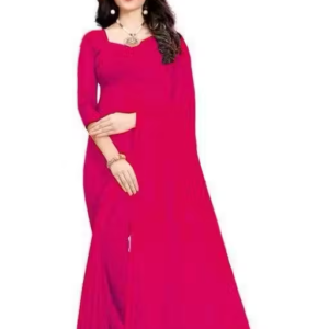 plain Georgette saree for womens