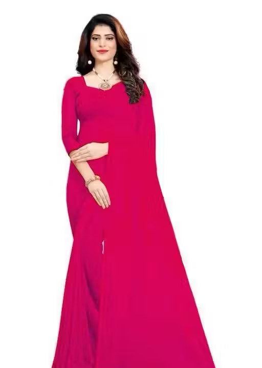 plain Georgette saree for womens