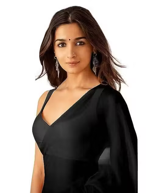 plain Georgette saree for womens