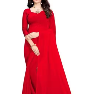 plain Georgette saree for womens