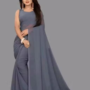 plain Georgette saree for womens