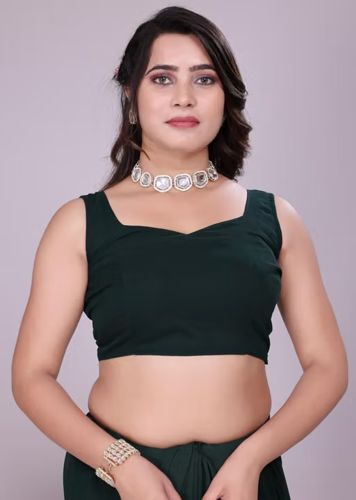 plain Georgette saree for womens - Image 3
