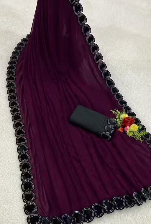 DILWALE GEORGETTE SAREE FABRIC IS VERY - Image 2