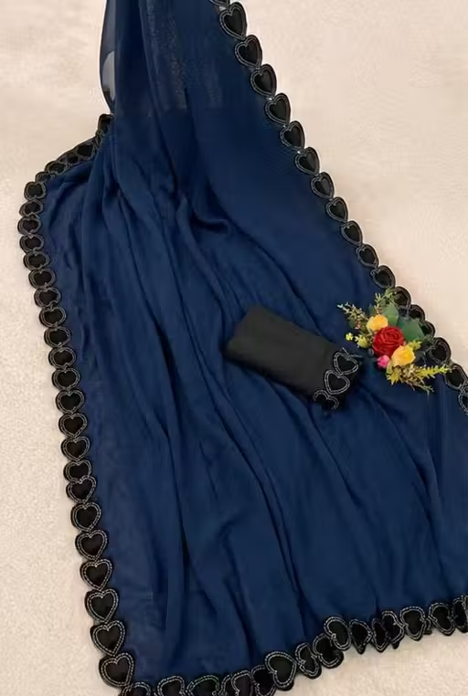 DILWALE GEORGETTE SAREE FABRIC IS VERY - Image 2