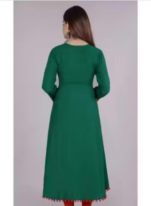 Women Embroidered Rayon Anarkali Kurta - Image 2
