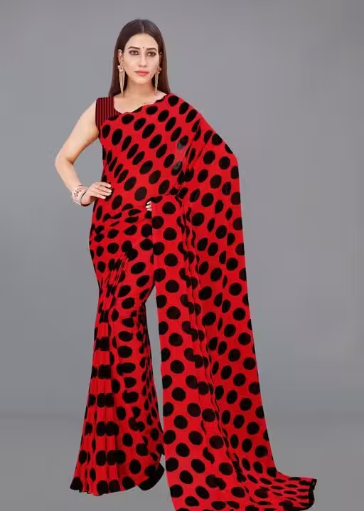 Trendy Georgette Saree with Blouse piece