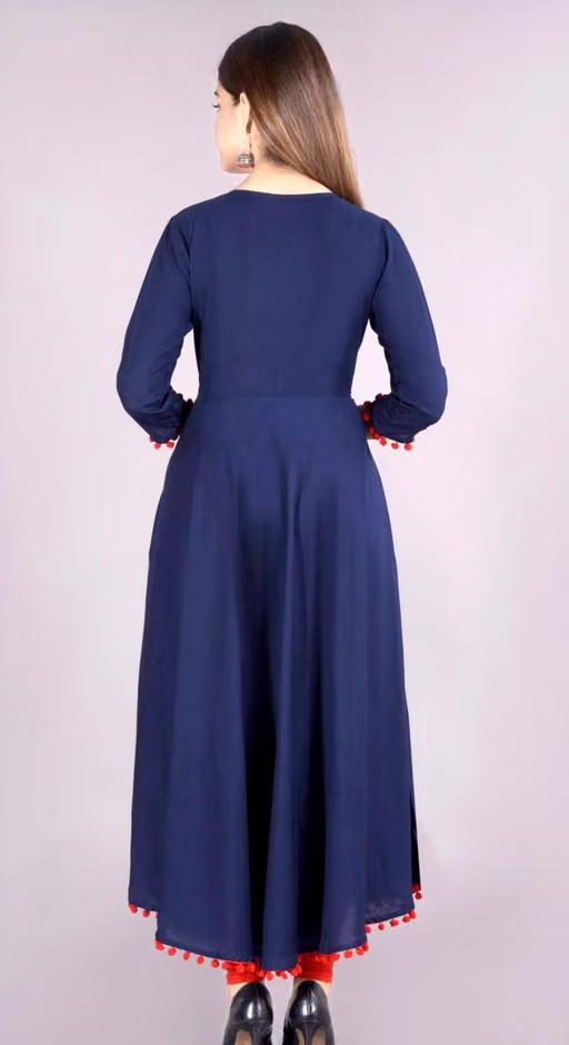 Women Embroidered Rayon Anarkali Kurta - Image 3