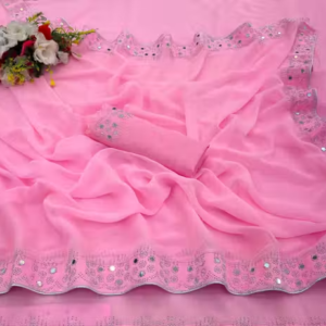 Women Georgette Stone Work saree