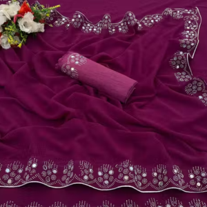Women Georgette Stone Work saree