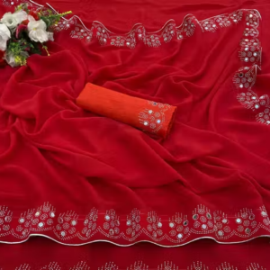 Women Georgette Stone Work saree
