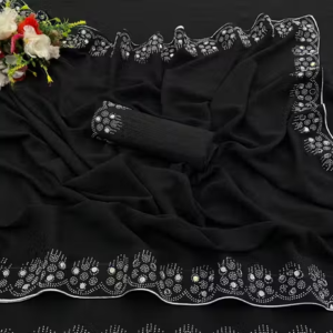 Women Georgette Stone Work saree