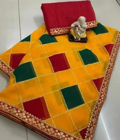 Assam Silk Art Silk Yellow Lace border Saree With blouse