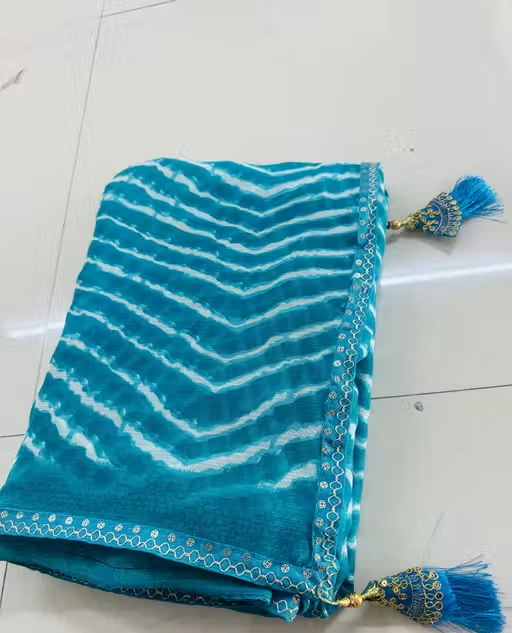 Bandhani saree, Bandhej saree, Top selling saree, Saree with blouse, pure georgette saree, soft georgette saree, party wear saree, desiger saree, banarsi saree, celebrity saree, festive saree, bollywood saree - Image 3