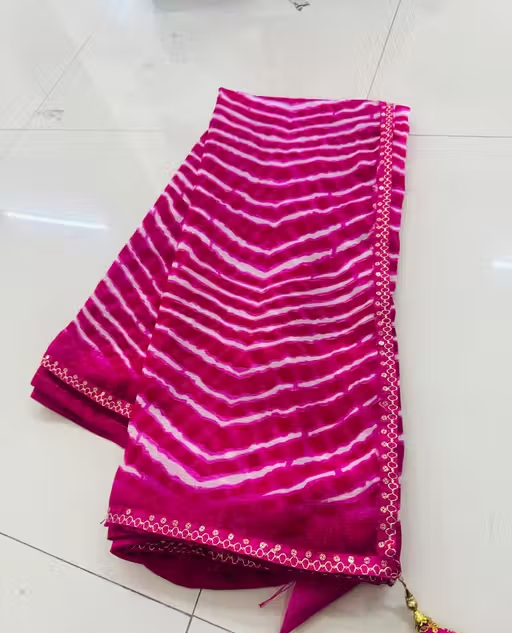 Bandhani saree, Bandhej saree, Top selling saree, Saree with blouse, pure georgette saree, soft georgette saree, party wear saree, desiger saree, banarsi saree, celebrity saree, festive saree, bollywood saree - Image 2