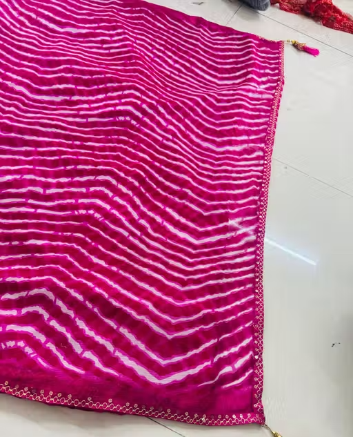 Bandhani saree, Bandhej saree, Top selling saree, Saree with blouse, pure georgette saree, soft georgette saree, party wear saree, desiger saree, banarsi saree, celebrity saree, festive saree, bollywood saree - Image 4