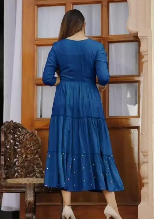 Women Embroidered Rayon Anarkali Kurta - Image 4