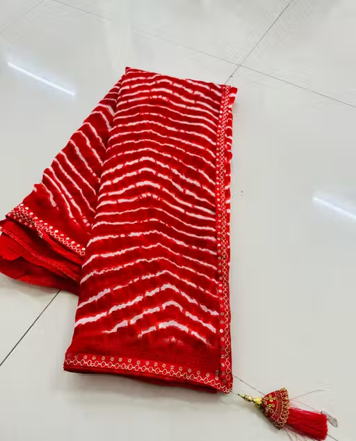 Bandhani saree, Bandhej saree, Top selling saree, Saree with blouse, pure georgette saree, soft georgette saree, party wear saree, desiger saree, banarsi saree, celebrity saree, festive saree, bollywood saree - Image 2