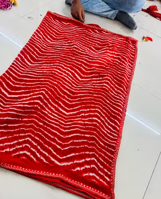 Bandhani saree, Bandhej saree, Top selling saree, Saree with blouse, pure georgette saree, soft georgette saree, party wear saree, desiger saree, banarsi saree, celebrity saree, festive saree, bollywood saree - Image 4