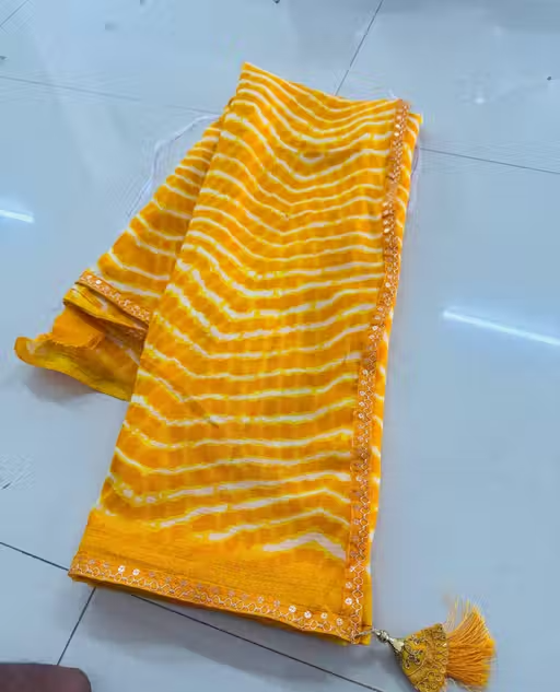 Bandhani saree, Bandhej saree, Top selling saree, Saree with blouse, pure georgette saree, soft georgette saree, party wear saree, desiger saree, banarsi saree, celebrity saree, festive saree, bollywood saree - Image 2