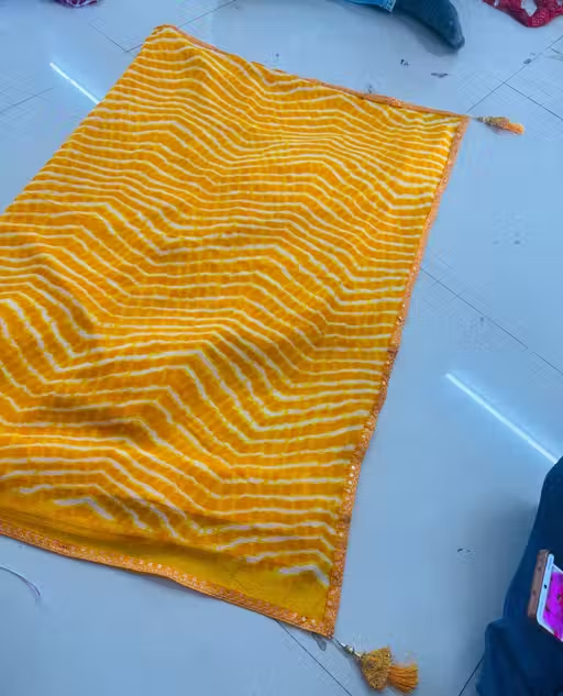 Bandhani saree, Bandhej saree, Top selling saree, Saree with blouse, pure georgette saree, soft georgette saree, party wear saree, desiger saree, banarsi saree, celebrity saree, festive saree, bollywood saree - Image 4