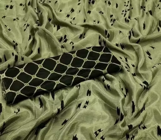 Mill Printed Saree with banarasi Style
