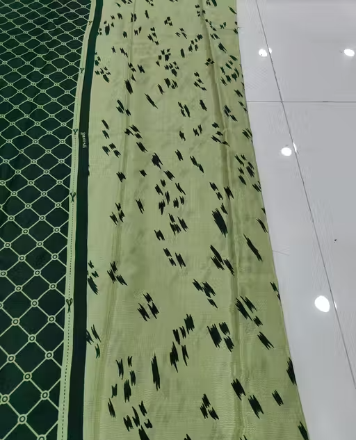 Mill Printed Saree with banarasi Style - Image 3