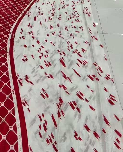 Mill Printed Saree with banarasi Style - Image 4