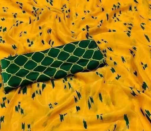 Mill Printed Saree with banarasi Style