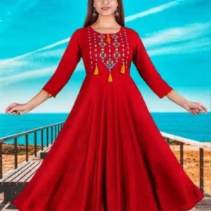 Women Embroidered Rayon Anarkali Kurta