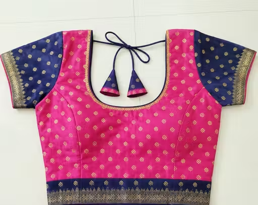 NavSarjan Silk printed saree with pallu blouse and lace - Image 3