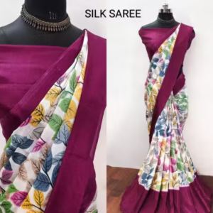 Printed Silk satin saree