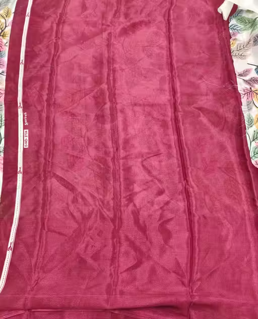 Printed Silk satin saree - Image 4