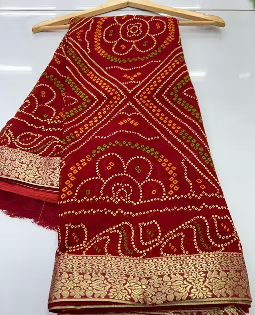 BANDHANI SAREE, GEORGETTE SAREE, CHUNRI SAREE, BANDHEJ SAREE, NEW SAREE, SAREE UNDER 300, SAREE UNDER 350, SAREE UNDER 400, TRENDING SAREE