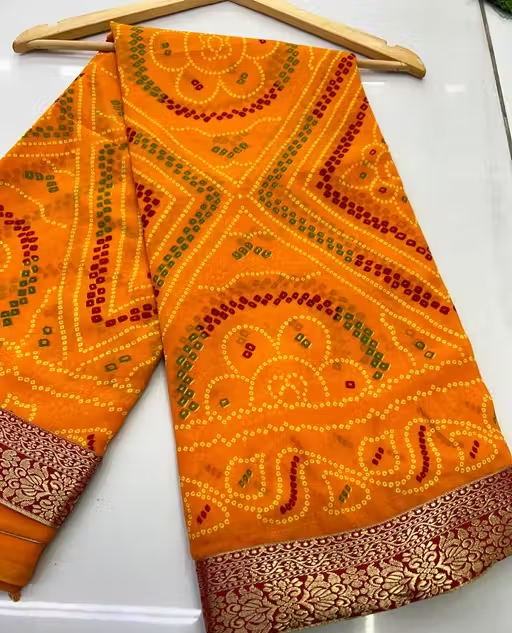 BANDHANI SAREE, GEORGETTE SAREE, CHUNRI SAREE, BANDHEJ SAREE, NEW SAREE, SAREE UNDER 300, SAREE UNDER 350, SAREE UNDER 400, TRENDING SAREE