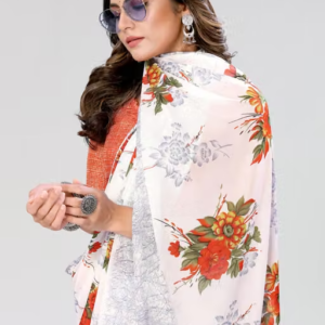 Women's Trendy Floral Printed Georgette Saree with Blouse Material