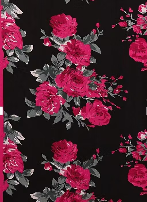 Women's Trendy Floral Printed Georgette Saree with Blouse Material - Image 4