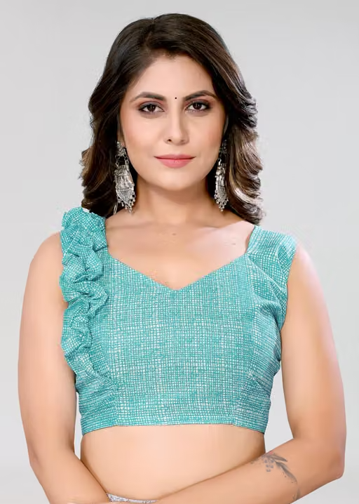 Women's Trendy Floral Printed Georgette Saree with Blouse Material - Image 4