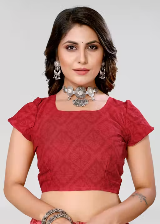 Women's Trendy Floral Printed Georgette Saree with Blouse Material - Image 4