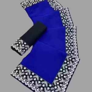 SAJAVAT SAREES Elegant Georgette Saree with Regal Maharani Lace Border | New Designer Saree for Women | Perfect for Festive & Party Occasions