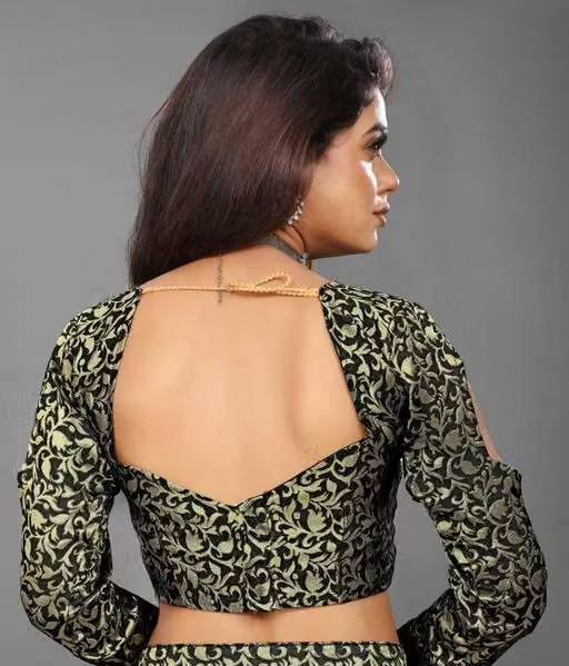 Elegant Georgette Silk Saree with Delicate Vell-Pattern Lace and Brocade Detailing – Ideal for Festive Occasions - Image 4