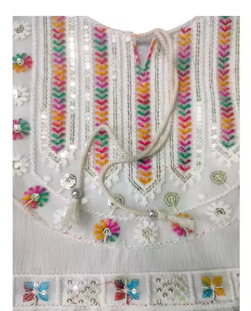 White Cotton Blend Bell Sleeves Top for Women - Image 3