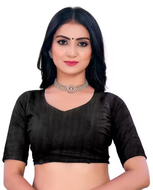 two tone Georgette Purple Saree with blouse - Image 3