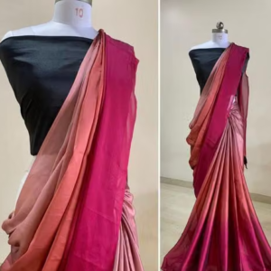 two tone Georgette Multicolor Saree with blouse